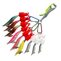 Storage set squid hook bait wood portable combination wooden shrimp protective cover squid hook clip