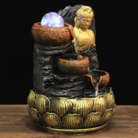 Buddha Statue Small Rockery Water Fountain Decoration Home Room Decoration