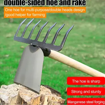 Agricultural Hoes Weeding Rake Handheld Steel Hollow Hoe Planting