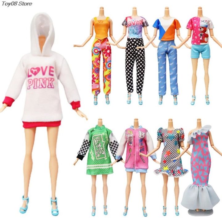 yf-1set-fashion-outfits-for-1-6-skirt-shirt-pants-dollhouse-accessories-30-cm