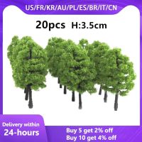 20pcs Train Artificial Miniature Tree Plastic Model Scenery Railroad Decoration Building Landscape Accessories 1:100 3.5cm