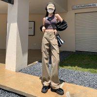 【YD】 Pockets Pants 90s Baggy Workwear Jeans Female Straight Loose Wide Leg Trousers Y2k