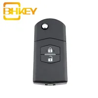 Bhkey สำหรับ Mazda ซองใส่กุญแจ2/3ปุ่ม Kunci Remote Mobil Fob เคสสำหรับ Mazda อะไหล่3 5 6ซองใส่กุญแจกุญแจรถอัจฉริยะ