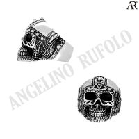 ANGELINO RUFOLO Ring ดีไซน์ Demon Warrior แหวนผู้ชาย Stainless Steel 316L(สแตนเลสสตีล)คุณภาพเยี่ยม สีเงิน