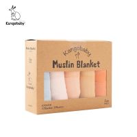 【CC】 Kangobaby 5 Pieces Pack Multi-Functional Cotton Muslin Blanket Baby Burp Set