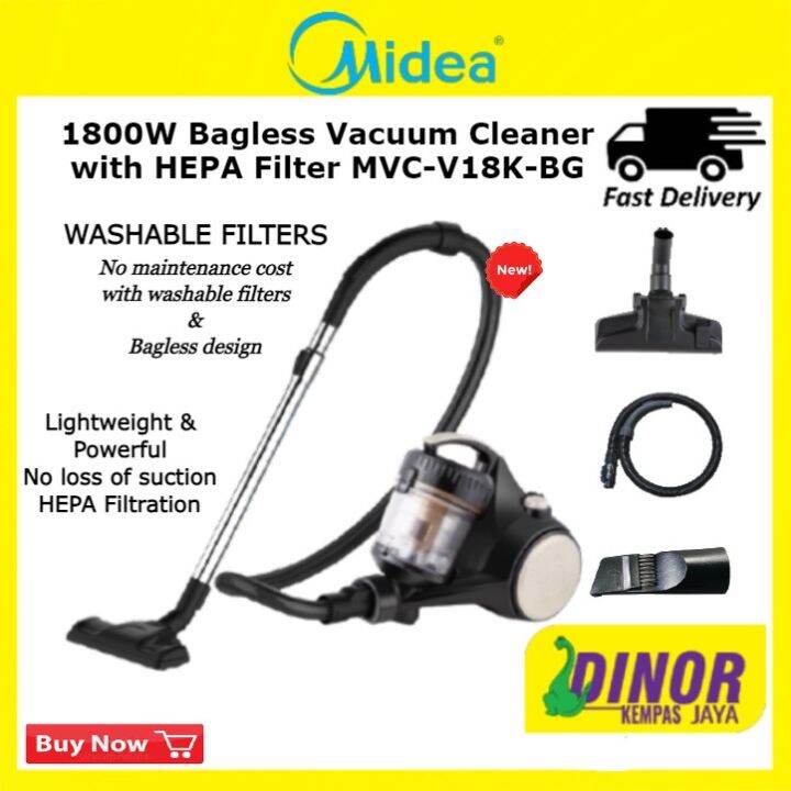 Midea Bagless Vacuum Cleaner 1800W with HEPA Filter MVCV18KBG MVC