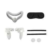 Press Protection Suit for Oculus Quest 2 Silicone Mask + Handle Cover + Face Cover + Remote Lever Hat Set
