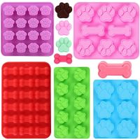 Dog Paw and Bone Shaped Silicone Mold Non-stick Food Grade Ice Tray for Chocolate Candy Cupcakes Puddings Jellies Puppy Cookies. Bread Cake  Cookie Ac