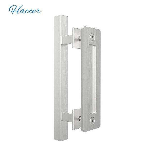 Haccer 12" Heavy Duty Pull Handle Sliding Barn Door Handle Flush Pull