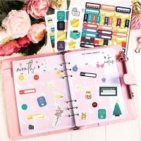 4Sheets206Pcs Planner Stickers for Diary Accessories Journal Notebook DIY Craft Material Scrapbooking Stationery