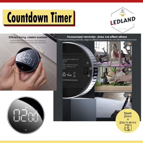 Rotation Countdown Timer with LED Round Screen Digital Display