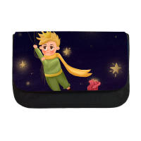 Little Prince Fabric Childrens Cute Triangle Stationery Box Three-Dimensional Multifunctional Student Pencil Case Double Layer Pencil Case Wholesale