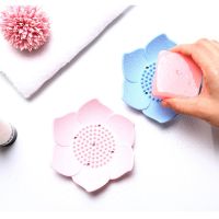 Lotus Shape Soap Dishes Box Storage Plate Drain Holder Silicone Soap Box Soap Holder  Bathroom Accessories Drain Soap Holder Soap Dishes