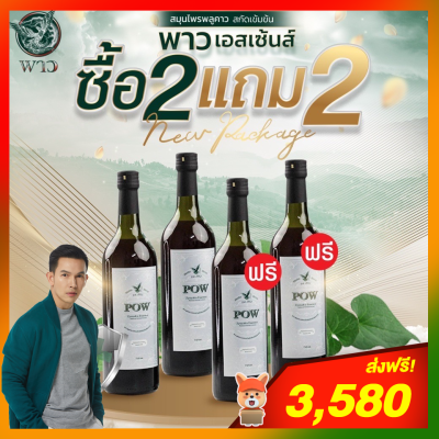 ของแท้ส่งฟรี! POW พลูคาวสกัด โปรโมชั่น (ซื้อ 2  แถม 2) POW พาวโฉมใหม่ พาวน้ำสมุนไพรพลูคาวสกัดเข้มข้น