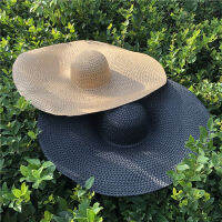 Fashion Ladies Oversized Hat Weave Breathable Summer Beach Hats For Women Easy To Travel Anti-UV Cap