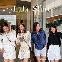 เสื้อเชิ้ตผ้าลินินคอผูก Lala shirt by midnight.lullabyy