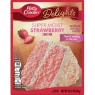 Bột bánh dâu tây super moist strawberry cake mix betty crocker 432g - ảnh sản phẩm 1