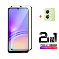 (2-In-1) ฟิล์มกระจกนิรภัยป้องกันเต็มพื้นที่ป้องกันจอ HD สำหรับ Samsung Galaxy A05พร้อมที่ป้องกันเลนส์กล้องถ่ายรูปป้องกันรอยขีดข่วนป้องกันการระเบิด (ด้านหน้า + ฟิล์มเลนส์)