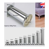 4Pcs/Lot Heavy Duty Shiny Round Chrome Furniture Bath Coffee Bar Sofa Chair TV Cabinet Leg Feet Furniture Protectors Replacement Parts Furniture Prote