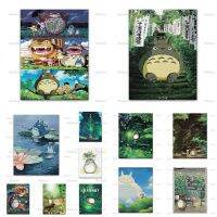 เพื่อนบ้านของฉัน Totoro มิยาซากิฮายาโอะโปสเตอร์ G Hibli ผนังศิลปะรูปภาพการ์ตูนโปสเตอร์พิมพ์ผ้าใบจิตรกรรมสำหรับตกแต่งบ้านของขวัญใหม่