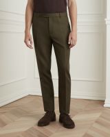 WARDROBE MINISTRY - กางเกงสแล็ค Club Slim-Fit Cotton Trousers in Olive