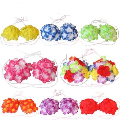 【cw】New Woman Hawaii Flower Lei Hula Dance Floral Vest Kids s Dress Decor Party Favor Wedding Birthday Cosplay