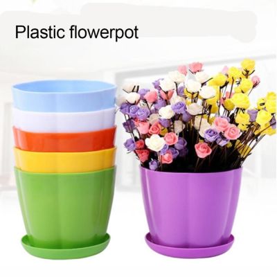 XS-XL Plastic Flower Pot Planters Bright Color Bonsai Succulent Plant Pot Flower Pot Container Garden Flower Plant Flowerpot