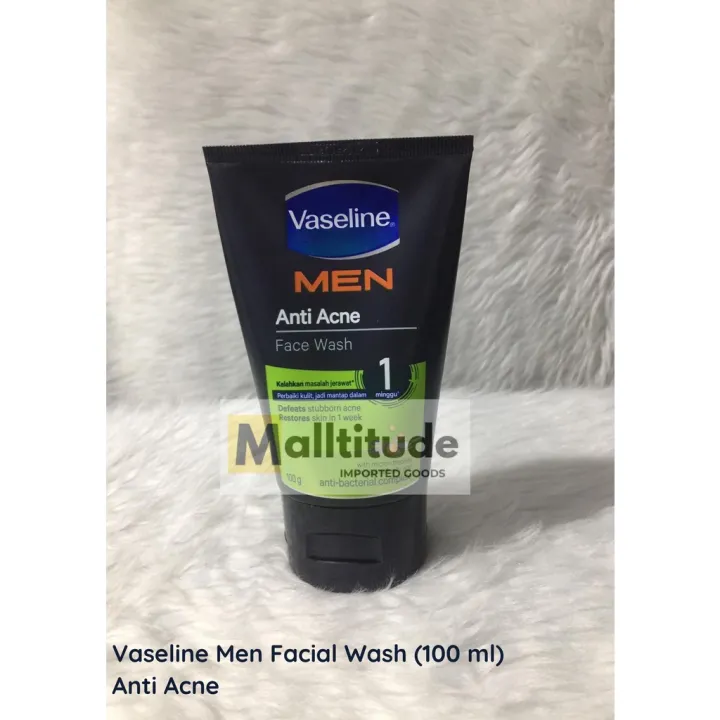 Vaseline men facial wash 100g (anti acne, oil control, healthy bright