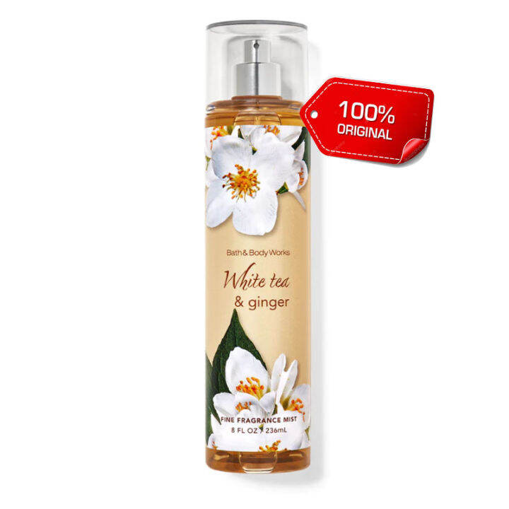 BBW WHITE TEA AND GINGER Fragrance Mist 236mL New Packaging White