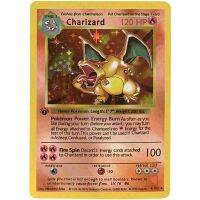 ชุดพื้นฐานโปเกมอน1996 Jaar Engels Kaarten Pikachu Charizard DIY เกมส่องแสง Charizard การ์ดเกมคอลเลกชันตุ๊กตาคริสต์มาสกวางเรนเดียร์การ์ดเกม