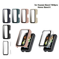 Ultra Thin Hard PC Case กระจกนิรภัยป้องกันหน้าจอฝาครอบป้องกันสำหรับ Huawei Band 7 /Band 6 Pro/honor Band 6