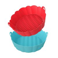 2PCS Silicone Air Fryer Liners Pot 8 Inch Reusable Air Fryer Oven Accessories Silicone Basket Bowl Round Heat Resistant