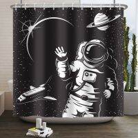 Creative Astronaut Shower Curtain Modern Funny Cool 3D Printing Waterproof Cartoon Skull Bathroom Curtains for Bathtub Tolilet