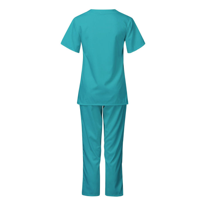 niaahinn-ชุดสครับ-ชุดพยาบาล-ชุดห้องผ่าตัด-ชุดผ่าตัด-เสื้อคอวี-ยืดและแห้งเร็ว-เสื้อ-กางเกง