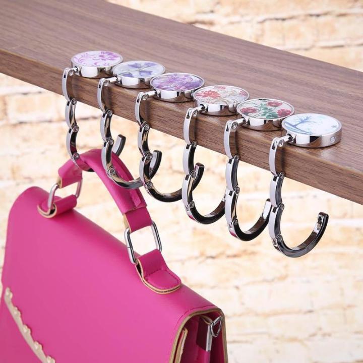 Diy Foldable Glossy Handbag Bag Purse Hanger Folding Hooks Holder for Restaurant  Dining Wedding Party Event Table 