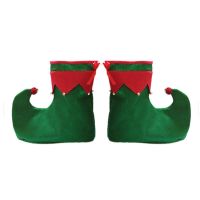 One Pair Adult Wearable Elf Boots for Adult Pom Pixie Elf Shoes Christmas Party Red Green Fancy Dress Costume Accessory Socks Tights