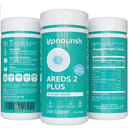 AREDS 2 Eye Vitamins for Macular Degeneration & Dry Eyes with Lutein