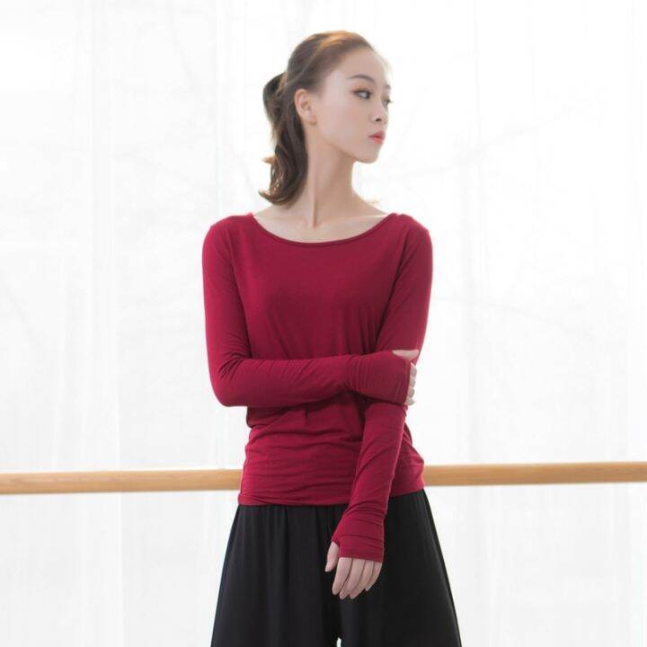 set-of-fingers-long-sleeved-modern-dance-clothing-loose-dance-practice-clothing-female-adult-tops-yoga-training-clothing-performance-clothing