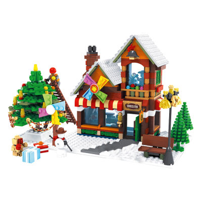 Sembo Blocks Christmas Tree Reindeer House Model Sets Building Bricks Toy Father City Winter Brickheadz Santa Claus Elk New Year