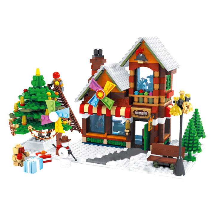sembo-blocks-christmas-tree-reindeer-house-model-sets-building-bricks-toy-father-city-winter-brickheadz-santa-claus-elk-new-year