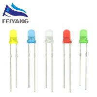 100pcs F3 Ultra Bright 3MM Round Diffused Green/Yellow/Blue/White/Red LED Light Lamp Emitting Diode Dides Kit Electrical Circuitry Parts