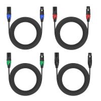 4 Pack XLR Microphone Cable,3 Pin Mic Cables XLR Male to Female Mic Cord,for Microphone Audio Mixer Stage Light