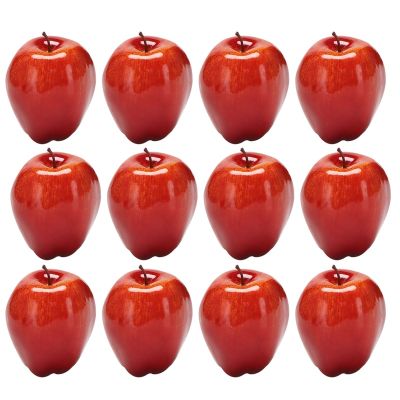 12Pcs Artificial Apples Red Delicious Fruit for Kitchen Home Foods Decor Home Party Decoration Artificial Apples