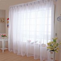 Kitchen Tulle Curtains Translucidus Modern Home Window Decoration White Sheer Voile Curtains for Living Room Single Panel B502