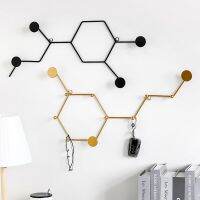 Creative Ins Iron Key Rack Hooks Wall Hanging Decoration Coat Hat Storage Rack Minimalist Nordic Chemical Element Metal Hanger