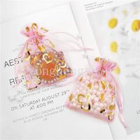 50pcslot Love Heart Organza Bag Drawstring Gift Packaging Gauze Bag Yarn Bags Jewelry Wedding Candy Packaging Pouches