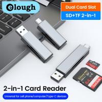 2in Elough 1 USB/Type-C การ์ดรีดเดอร์ USB USB 2.0 Sd/micro การ์ดความจำ OTG การ์ดหน่วยความจำอัจฉริยะอะแดปเตอร์สำหรับแล็ปท็อป USB2.0เครื่องอ่านการ์ด SD