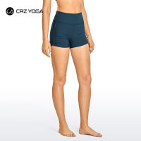 CRZ YOGA Womens UPF 50+ Swim Shorts Tankini High Waisted 2.5 Swimsuit Bottom Ruched Side Swimwear Board Shorts