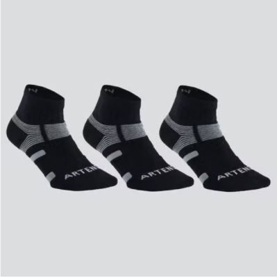 Mid Sports Socks Tri-Pack - Black/Grey