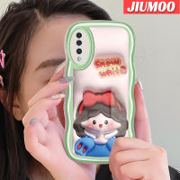 JIUMOO เคส A30s A50s A50ลายการ์ตูน3D หิมะสีขาวลายคลื่นขอบเคสมือถือกันกระแทกแบบใสนิ่มเคสป้องกันซิลิกาเจลสุดสร้างสรรค์